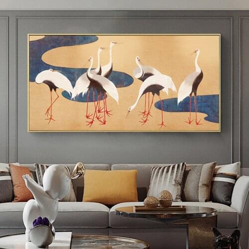 Traditional Chinese Bird Crane Animal Posters And Prints Canvas Painting Home Decor Wall Art Pictures For Living Room Bedroom