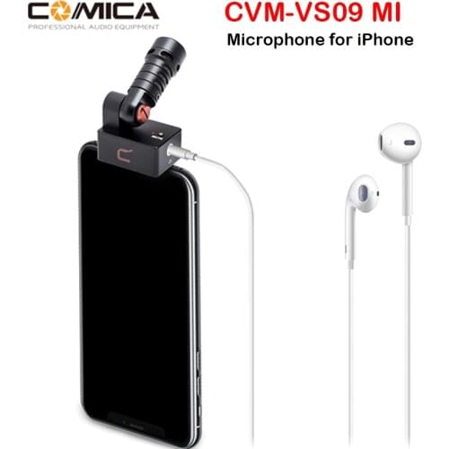 COMICA CVM-VS09 MI Microphone Profesional Mini Condensador Video Vlogging Recording Microfone Microfono Mic For iPad iPhone
