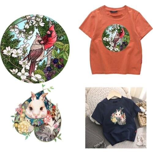 Fashion Patches for Clothing Bird DIY Heat Transfer Iron on Transfer Thermal Stickers for Womens Kids Clothes Parch 30