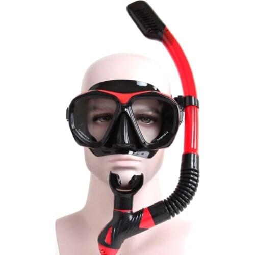 Snorkel Set for for Adults Anti-Fog Tempered Glass Snorkel Mask and Dry Snorkel for Snorkeling Scuba Diving