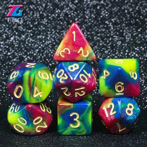 3 colors Imitation Liquid Oil Painting Dice Set TRPG Games for DnD Opaque D4-D20 Multi Sides BoardGame