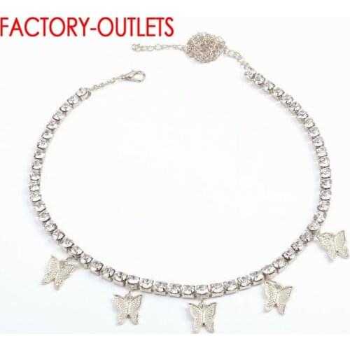 Sterling Silver 925 Butterfly CZ Pendant Necklace For Women Christmas Chain Necklaces Jewelry Four Colors Option
