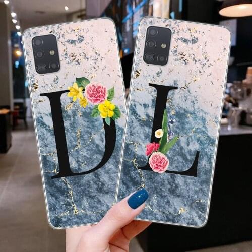 Custom New Phone Case For Samsung A51 Marble Floral Fashion Customized Cover Soft For Samsung A10 A20 A30 A40 A50 A70 A71 Shell