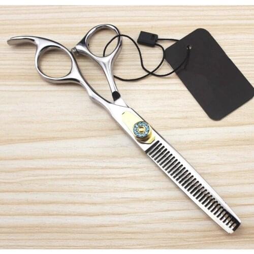 Top grade professional 6 inch Japan 440c 9cr13 gem shears thinning barber hair scissors set hairdressing scissors Free shipping