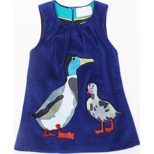 Fall Winter Girls Dresses Cute Animal Pattern Flannelette Children Clothing Sleeveless Vest Dress Brand Kids Clothes 2-7 years