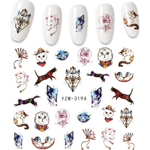 1Pcs Water Nail Decal and Sticker animal flower mixed pattern DIY Slider for Manicure Nail Art Watermark Manicure Decor