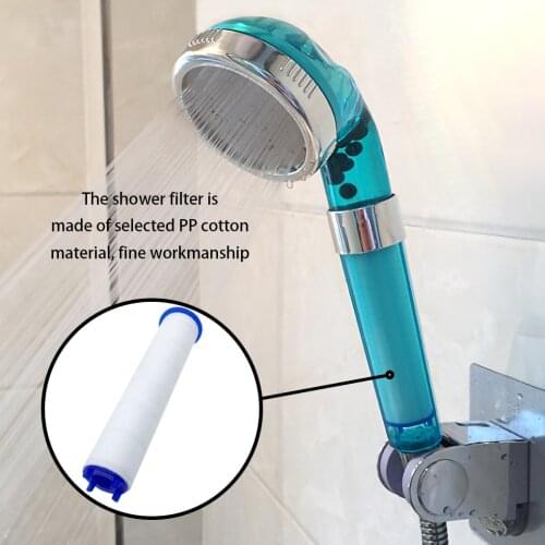 Recableght Filter Cotton Bath Shower Adjustable Jetting Shower Head High Pressure Saving Water Bathroom Anion Filter Shower SPA