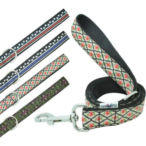 4FT 5ft Flower star stripe Dog Leashes Strong and Durable Leash,1" Wide Dog Leashes for Medium and Large Dogs Training Dog Leash