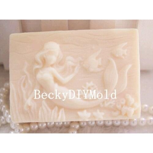 Wholesale!!!1pcs The Lovely Mermaid (zx24) Silicone Handmade Soap Mold Crafts DIY Moulds