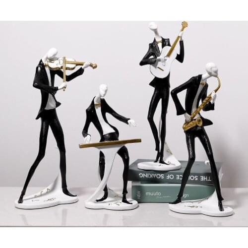 Nordic Ins Creative Resin Abstract Music Character Sculpture Ornaments Living Room Wine Cabinet Desktop Craft Decor Wedding Gift