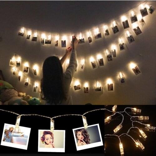 5m 40 LED Photo Clip String Lights Battery Operated For Bedroom Hanging Cards Office, Cafe, Shops, Party, Gatherings