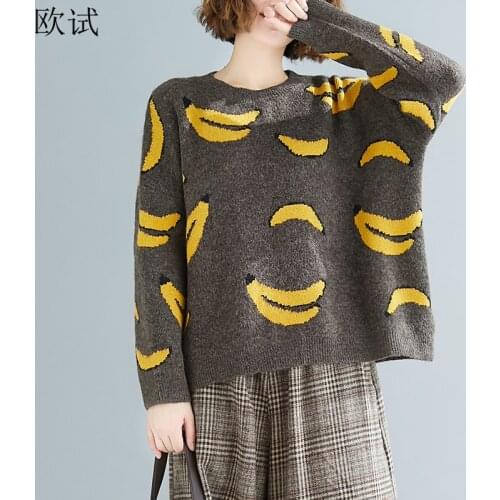 Autumn Vintage Knitted Women Korean Sweater Floral Tops Pullover Sweaters Jumper Ladies Sueters Mujer Femme Pull New Vogue 2021