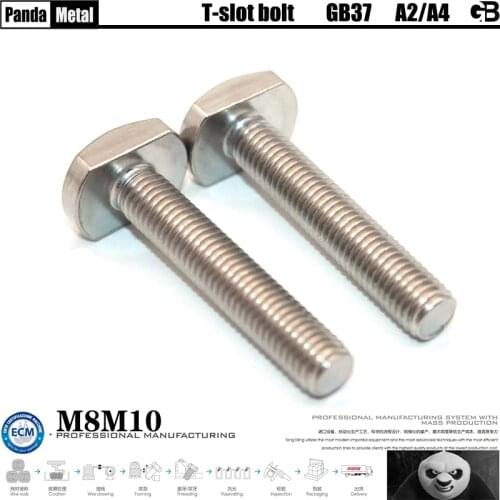 THE) 304 stainless steel T-bolt, Chinese standard GB37 T-shaped keyway screw, T-shaped screw A2 screw diameter M8-M10