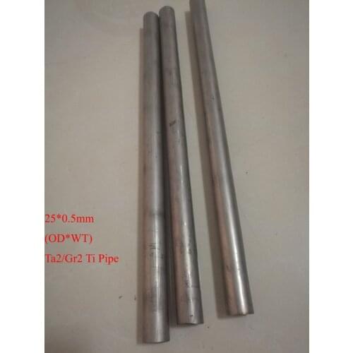 25*0.5mm(OD*WT), Ta2 Industry Titanium Pipe DIY GR2 Seamless Ti Tube, Length about 320 mm/pc, 3pcs/lot