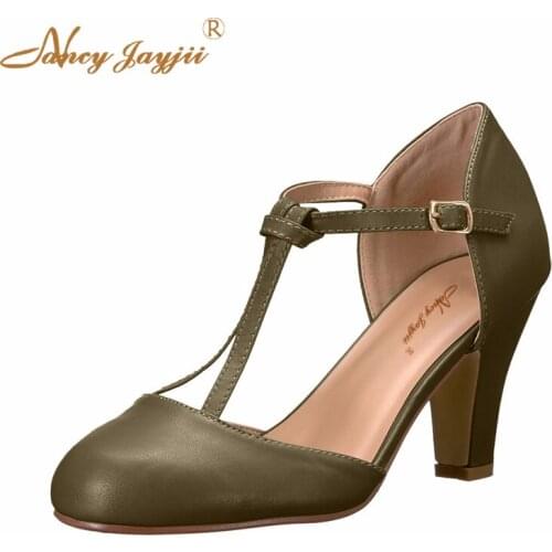 Nancyjayjii Woman Shoes Ladies Pumps Solid T-tied Buckle StrapT-tied Super High Spike heel Round Toe Fashion Sexy Basic Leisure