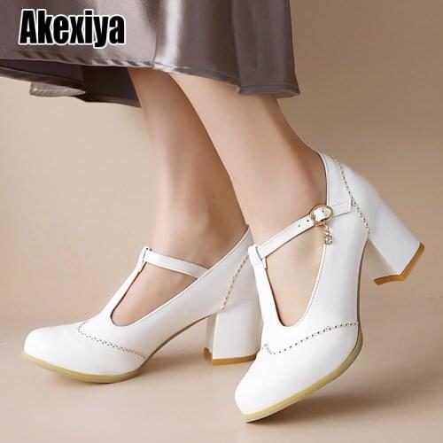 Chunky Heel Platform Mary Jane Shoes Women Round Toe T-Strap High Heels Women Pumps Black Punk Goth Shoes Women O326