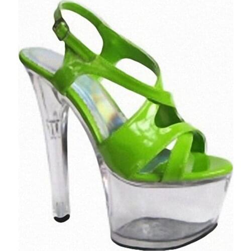 15cm high heels Ultra slim with thick bottom crystal sandals Pictures show the shoes wholesale fashion womens sandals