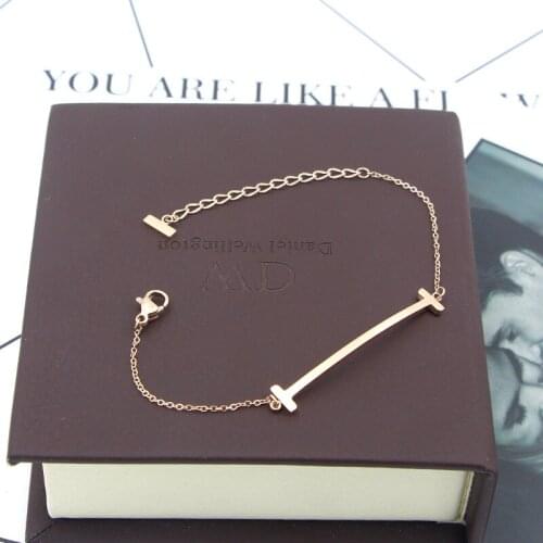High Quality Simple & Elegant Bracelet ,Ttitanium rose gold chain bracelets/ Anklet ,Nice gift foot chain