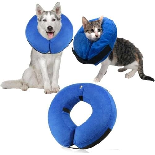 Dog Neck After Surgery Protective Inflatable Collar For Dogs Cats Soft Pet Recovery Anti-bite Collar