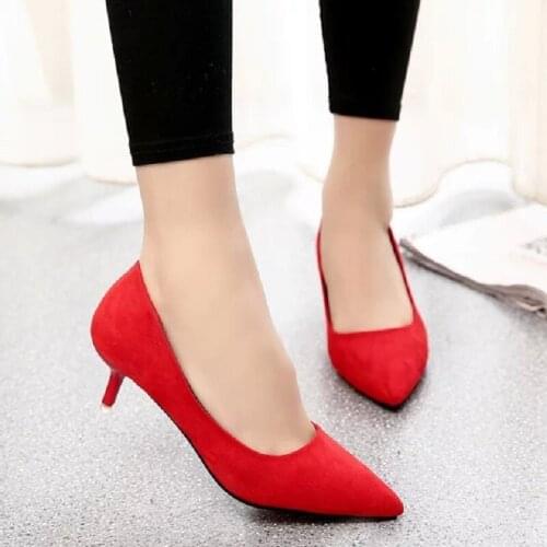 2020 spring and summer new pointed large size high-heeled shoes shallow mouth with womens shoes wedding shoes multicolor OL