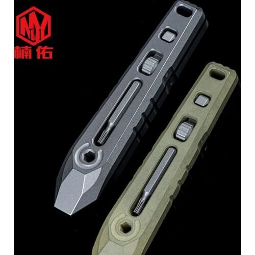 1PC Portable Mini Titanium Alloy Crowbar Screwdriver Wrench Opener Combination Tool Outdoor Multifunction EDC Tool Multitool