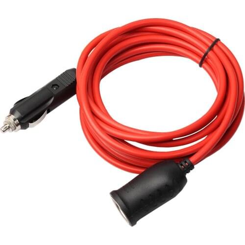 12V 24V 10A Car Cigarette Lighter Extension Cord Cable Plug to Socket 12ft Red Cigarette Lighter Plug Male-To-Female Extension