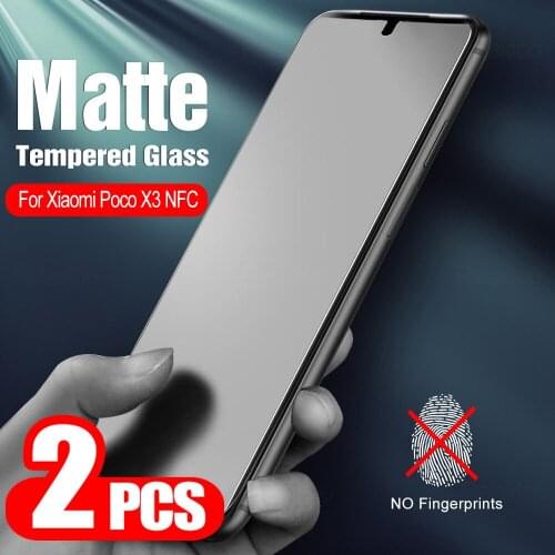 2Pcs Screen Protector For Xiaomi Poco X3 Matte Glass Pocophone X3 Tempered Glass Protective Phone Screen Film For Poco X3 NFC