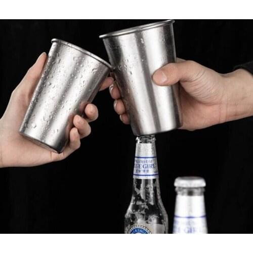 4PCS 304 Stainless Steel Beer Cup Whisky Wijnglas loodvrij Kristal Cups Bar KTV Wine Cup Bar Hotel Drinkware Juice Tea Bar Party