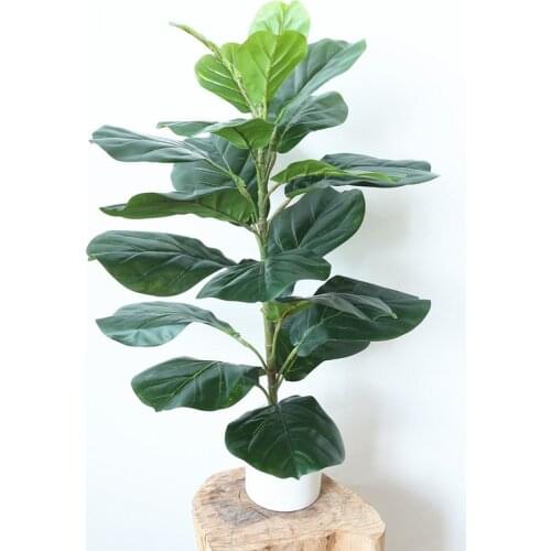 49-122 CM Tropical Tree Artificial Ficus Plants Branches Plastic Fake Leafs Green Banyan Tree For Home Garden Room Shop Decor