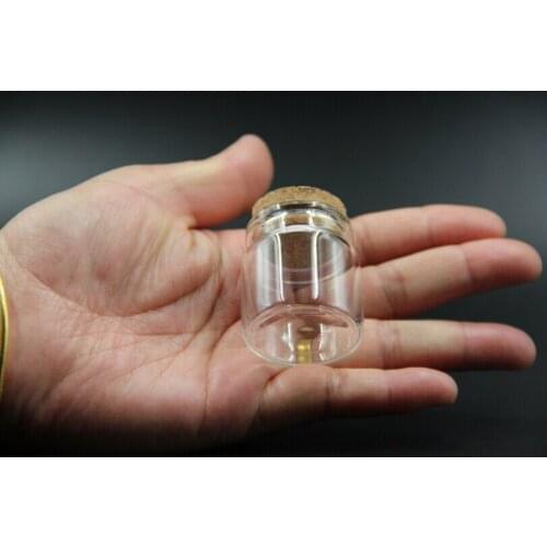 50pcs 37*40mm Glass Bottles Wishing Message Storage Bottle Empty Sample Storage Jars with Cork Stoppers Containers Bottle Jars