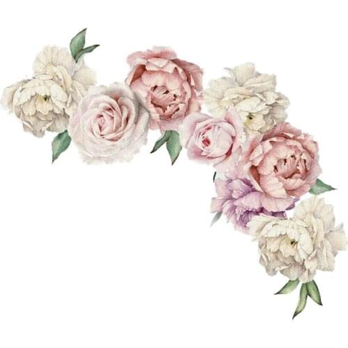 Promotion! 1Pcs Peony Flowers Wall Sticker Art Nursery Decals Kids Room Home Decor Mural Gift