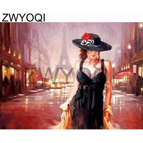 DIY 3D Diamond mosaic woman Full Square Diamond painting woman hat Sling dance Full Round Diamond embroidery Cross stitch woman