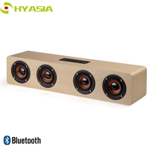 HYASIA Wooden Wireless Speaker Bluetooth 4.2 Sound bar Speaker TV Handsfree Audio home theater sound system Soundbar Bluetooth
