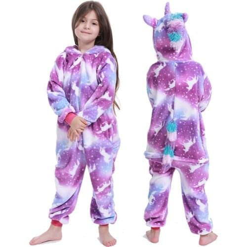 Kids Unicorn Pajamas For Children Animal Cartoon Blanket Sleepers Baby Costume Winter Boy Girl Licorne Jumspuit Onesie