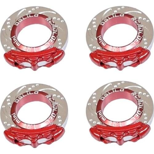DGLiLO 4Pcs Metal Brake Caliper Brake Disc for 1/28 RC Drift Touring Car Wltoys K969 K989 MINI-Q MINI-Z MINI-D Upgrade Parts