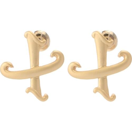 ELEGANCE11 Metal Punk Stud Earrings for Earrings Letter X Shape Statement Earrings for Christmas Party Jewelry