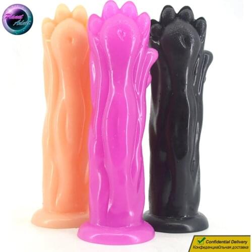 PVC Cute Cat Claw Anal Plug Dildo Masturbator Female Pussy Vagina Anus Masturbation Wand Sex Toys for Women Gay Men Suction Cup