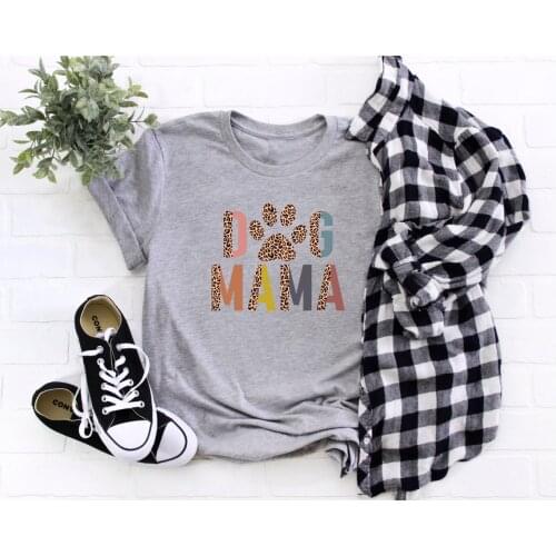 Dog Mom T-Shirt Gift For Her Animal Love Fur Mama funny graphic women fashion cotton graphic dog lover mother days gift tees