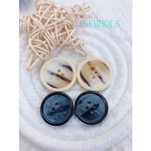 20pcs Resin Imitation Horn Black Large Buttons For Clothing Sweater Suit Coat Vintage Decorations DIY Accessories Wholesale