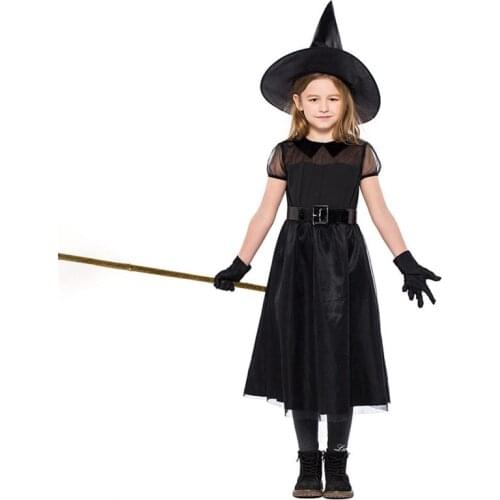 Halloween Witch Black Net Yarn Little Devil Girl Costume Photography Clothes Cosplay Game Stage Performance Dress