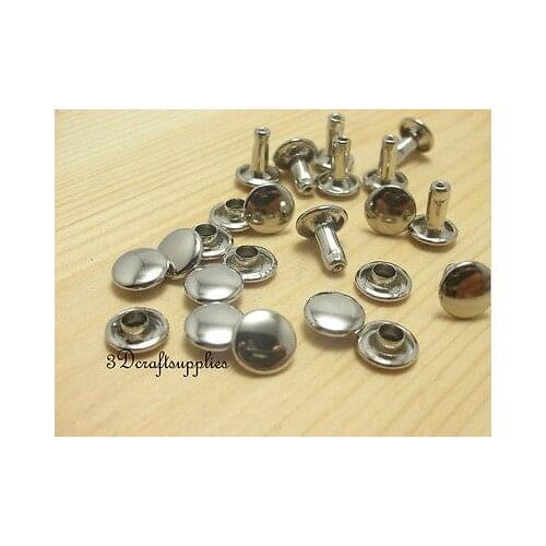 Rivets leather rivet bag clothing shoes double cap 50 sets 6 mm nickel H21
