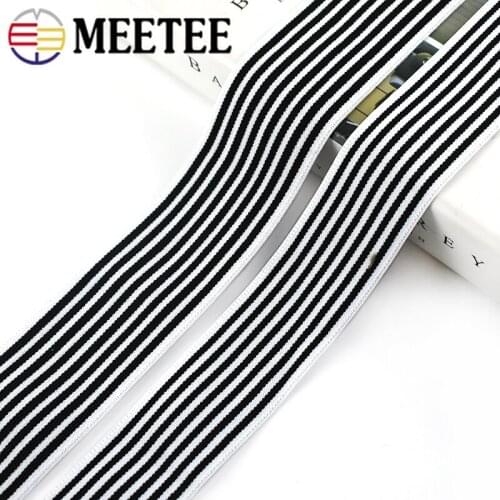 10Meters Stripe Nylon Elastic Band Rubber Bands Underwear Pants Decorative Webbing Ribbon Tapes DIY Garment Accessories EB138