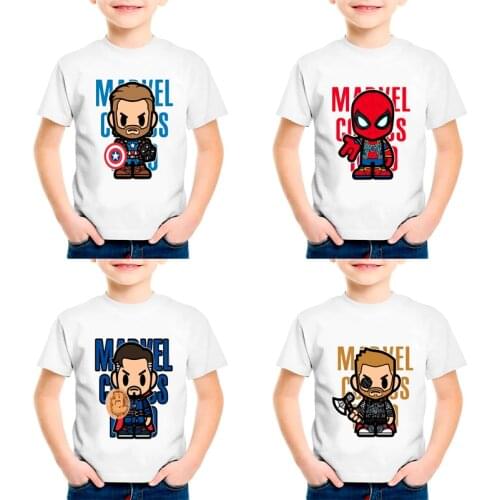 Summer T-shirt Boy Superhero Spiderman T-shirt Children Spiderman Hulk T-shirt Childrens Clothing Avengers Childrens T-shirt