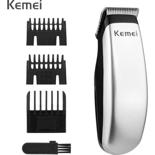 Kemei Electric Hair Clipper Cutter Battery Rechargeable Beard Hair Trimmer for Men Mini Barber Portable Razor Cutting Machine