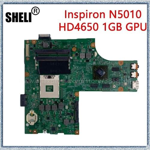 SHELI For DELL Inspiron N5010 Laptop Motherboard 09909-1 DG15 48.4HH01.011 With HD4650 1G GPU HM57 CN- 0K2WFF 0K2WFF Mainboard