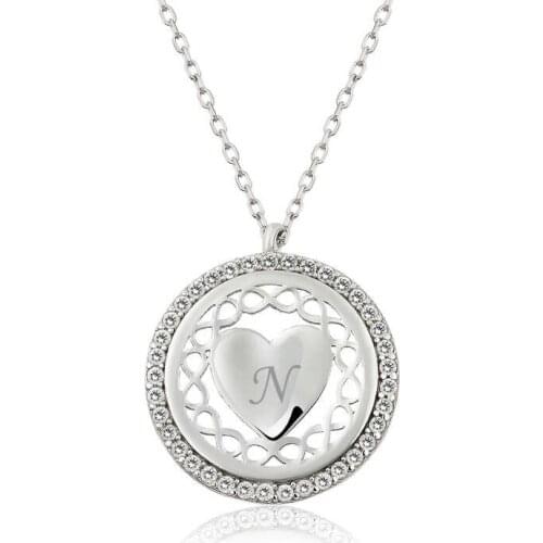Real Silver 925 Jewelry Sterling Silver Personalized Infinity Heart Woman Necklace