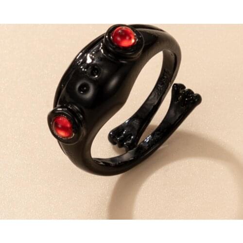 New Frog Ring for Women Artistic Design Retro Opening Resizable Unisex Female Statement Rings Silver Color Gift 2021 Trend