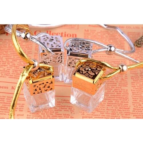 Wholesale 8ml Car Perfume Pendant Aromatherapy Air freshener Glass Bottle Rearview mirror Supension Ornament Car Decoration