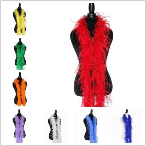 Wholesale 2 Meter fluffy ostrich feather boa skirt Costumes/Trim for Party/Costume Craft ostrich feather in wedding decorations