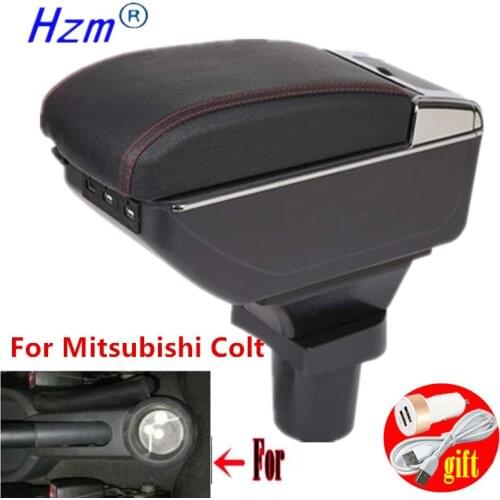 For Colt z30 Armrest box For Mitsubishi Colt Interior Center Console Storage Box Arm Rest Accessories Parts with USB LED ligh